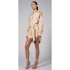 Nonchalant the label champagne button down dress